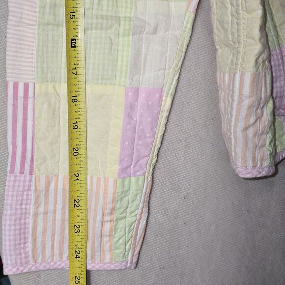 Handmade Quilted Patchwork Feeding Jacket Women's Size Medium Pink Pastel Green - Picture 12 of 16